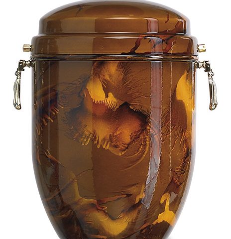 URNA CLASSICA GIALLO ARANCIO MACCHIE - Gesa Impresa Funeraria Internazionale - Gesa Impresa Funeraria Internazionale